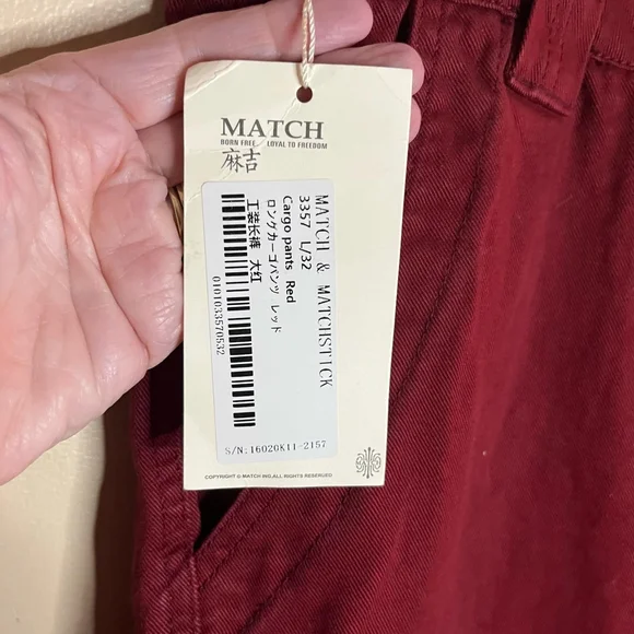 Matchstick Men's Retro Relaxed Cargo Pants with Multi Pockets 32x32 - Picture 11 of 12